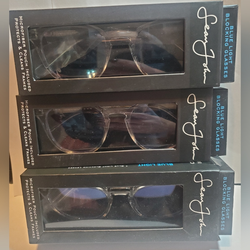 3 Sean John Eyewear Blue Light Blocking Glasses Clear Frame